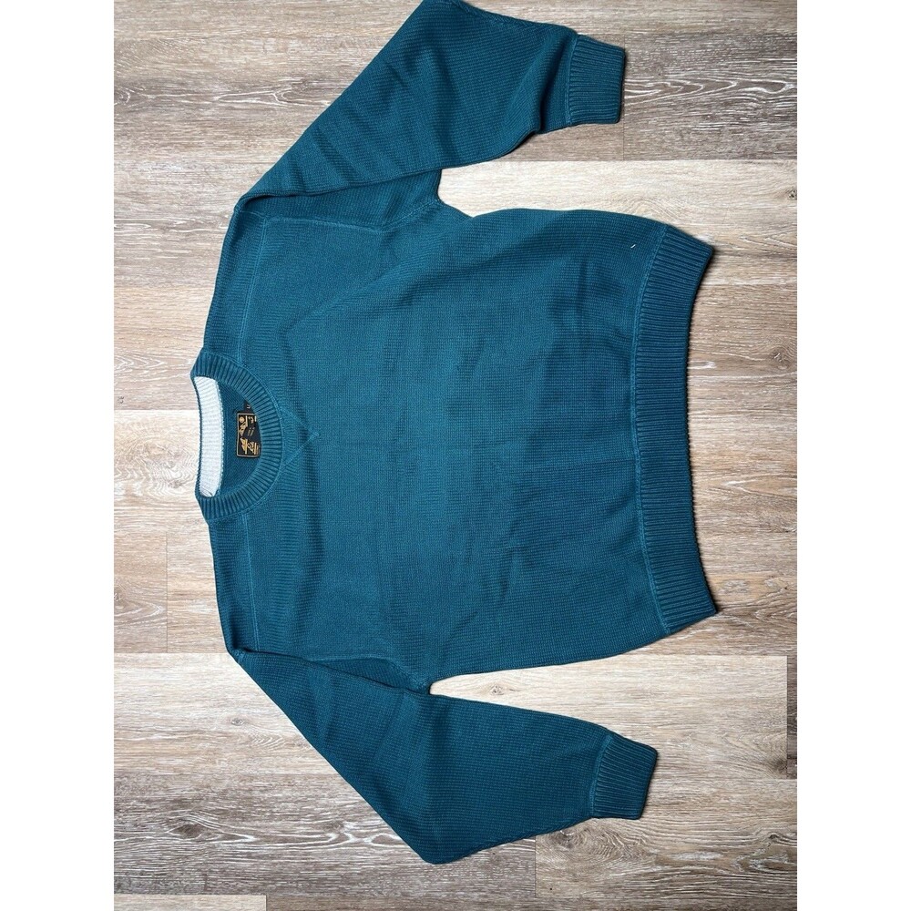 Eddie Bauer Cyan Sweater 100% Cotton Size Large